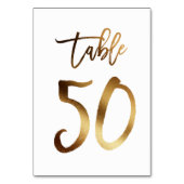 Gouden folie chique trouwtafel nummer | Tabel 50 Kaart (Achterkant)