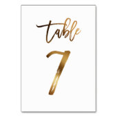 Gouden folie chique trouwtafel nummer | Tabel 7 Kaart (Achterkant)