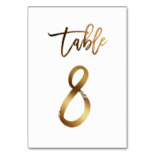 Gouden folie chique trouwtafel nummer | Tabel 8 Kaart (Voorkant)