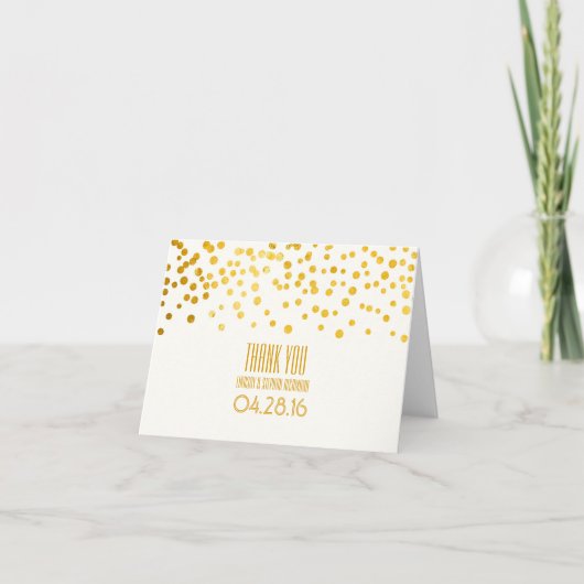 Gouden Folie Confetti Huwelijk Bedankt (Voorkant)