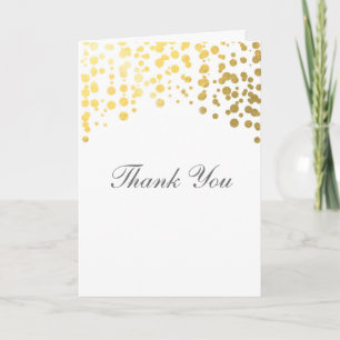 Gouden Folie Confetti Huwelijk Dank Je Wel Vouwkaa Bedankkaart