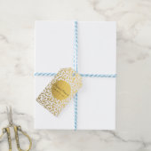 Gouden folie confetti stippen glam moderne bruilof cadeaulabel (Met Touw)