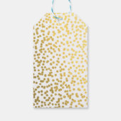 Gouden folie confetti stippen glam moderne bruilof cadeaulabel (Achterkant)
