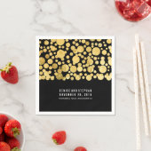 Gouden folie confetti zwart bruiloft servetten (Insitu)
