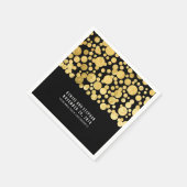 Gouden folie confetti zwart bruiloft servetten (Hoek)