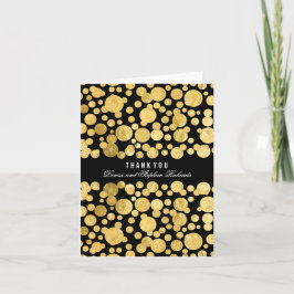 Gouden Folie Confetti Zwarte Trouw Dankkaarten Bedankkaart
