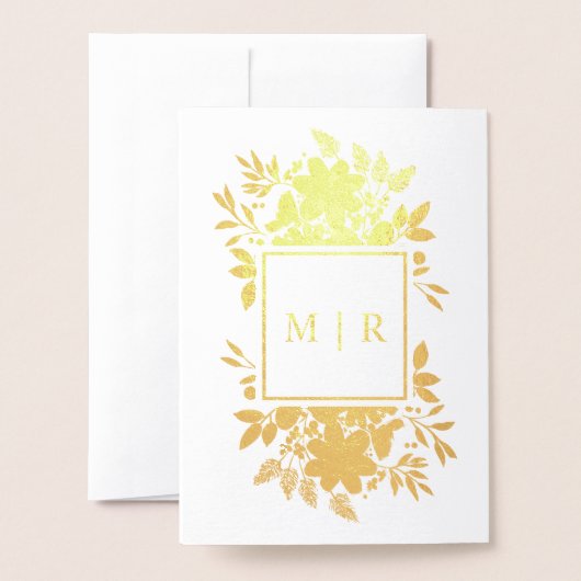 Gouden folie Crimson Rode Bloemen bruiloft uitnodi Folie Kaarten (Met envelop)