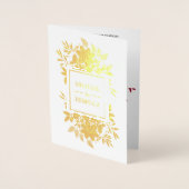 Gouden folie Crimson Rode Bloemen bruiloft uitnodi Folie Kaarten (Voorkant)