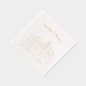 Gouden Folie Custom Virginia Beach bruiloft servet (Rechts)