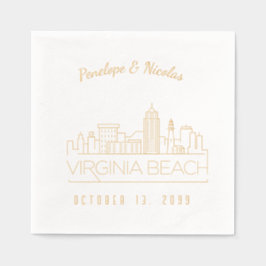 Gouden Folie Custom Virginia Beach bruiloft servet