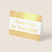 Gouden Folie 'Dank je voor je hulp!' Kaart (Voorkant)