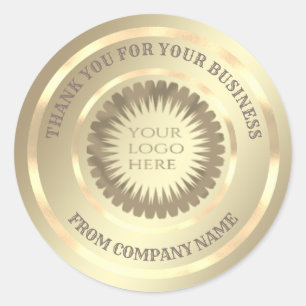 Gouden folie dank u business custom logo ronde sticker
