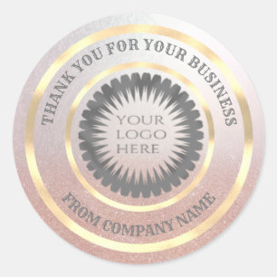 Gouden folie dank u business custom logo ronde sticker