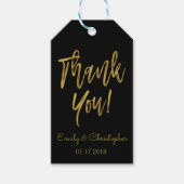 Gouden Folie Dank u Gift Label met Aangepaste Naam Cadeaulabel (Voorkant)