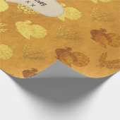 Gouden Folie Dankdag Cadeaupapier (Hoek)