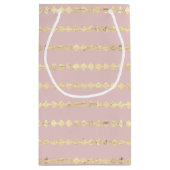 Gouden Folie Diamant Patroon Gift Bag Klein Cadeauzakje (Achterkant)