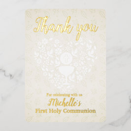 Gouden folie Eerste Heilige Communie Dankjewel Kaa Folie Feestdagenkaart