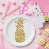 Gouden folie Effect Ananas Design Papieren Bordje (Feest)