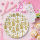 gouden folie effect ananas papieren bordje (Feest)