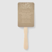 Gouden folie effect | Baby's Breath bruiloft progr Handwaaier (Achterkant)