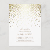 Gouden folie Effect confetti Elegant Bewaar de dat Aankondigingskaart (Voorkant)