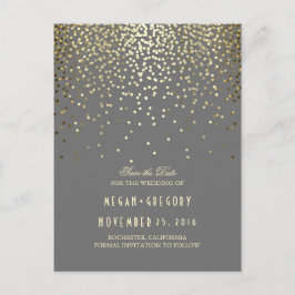 Gouden folie Effect confetti Elegant Bewaar de dat Aankondigingskaart