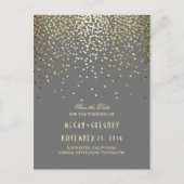 Gouden folie Effect confetti Elegant Bewaar de dat Aankondigingskaart (Voorkant)