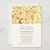 Gouden Folie Effect Confetti Elegante Bruiloft Kaart (Voorkant)