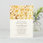 Gouden Folie Effect Confetti Elegante Bruiloft Kaart (Staand voorkant)