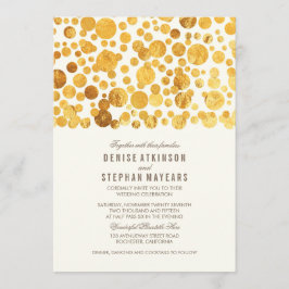 Gouden Folie Effect Confetti Elegante Bruiloft Kaart