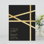 Gouden Folie Effect Geometrische Stijl Trouwen Programmakaart (Staand voorkant)