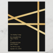Gouden Folie Effect Geometrische Stijl Trouwen Programmakaart (Voorkant)