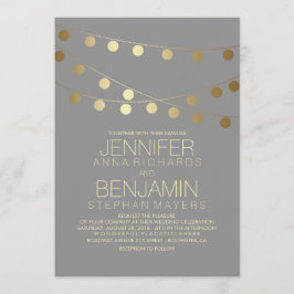 Gouden folie Effect String Lights Bruiloft Kaart