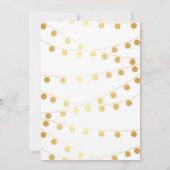 Gouden folie Effect String Lights Wit Bruiloft Kaart (Achterkant)