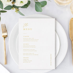 Gouden Folie Elegante 5x7" Trouwtafel Menu Kaarten
