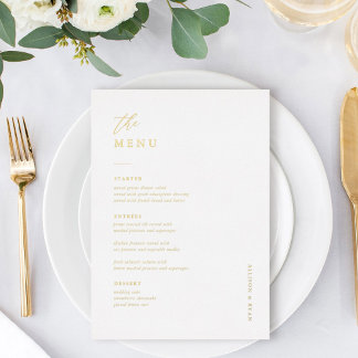Gouden Folie Elegante 5x7" Trouwtafel Menu Kaarten