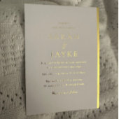 Gouden folie Elegante moderne bruiloft Folie Uitnodiging