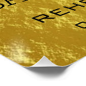 Gouden folie Elegante repetitie Diner Bruiloft Wel Perfect Poster (Hoek)