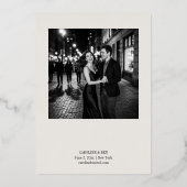 Gouden Folie Elegante Script Trouw Save the Date Uitnodiging (Achterkant)
