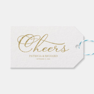 Gouden Folie Elegante Script Wijnfleslabels met Ch Cadeaulabel
