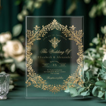 Gouden Folie Elegante Sierlijke Victoriaanse Trouw