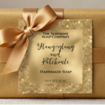 Gouden Folie en Glitter Cosmetica Productlabel