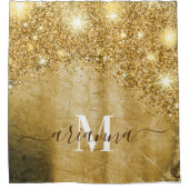 Gouden Folie en Glitter Douchegordijn (Voorkant)