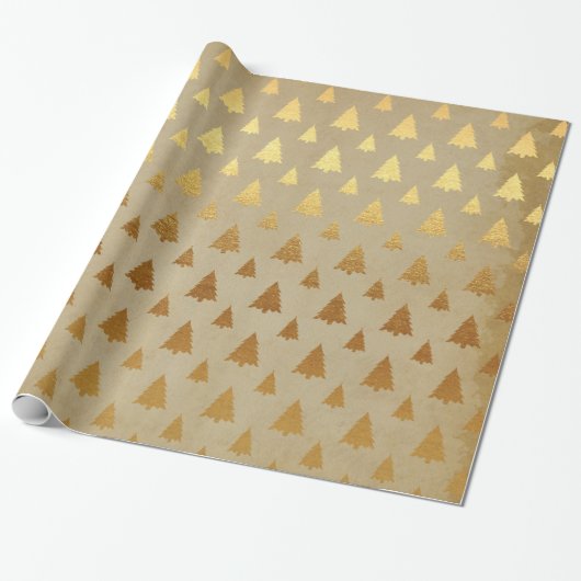 Gouden folie en Kraft papier rustieke kerstboom (Uitgerold)