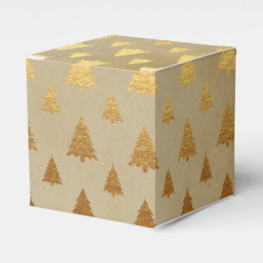 Gouden folie en Kraft papier rustieke kerstboom Bedankdoosjes (Voorkant Zijde)