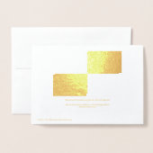 Gouden folie en witte rechthoeken Gelukkig Nieuwja Folie Kaarten (Met envelop)