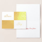 Gouden folie en witte rechthoeken Gelukkig Nieuwja Folie Kaarten (Display)