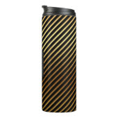 Gouden folie en zwart gestreept patroon Monogram Thermosbeker (Geroteerd rechts)