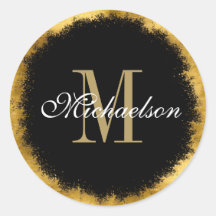 Gouden folie en zwart monogram