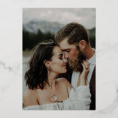 Gouden folie esthetische moderne bruiloft folie uitnodiging (Achterkant)